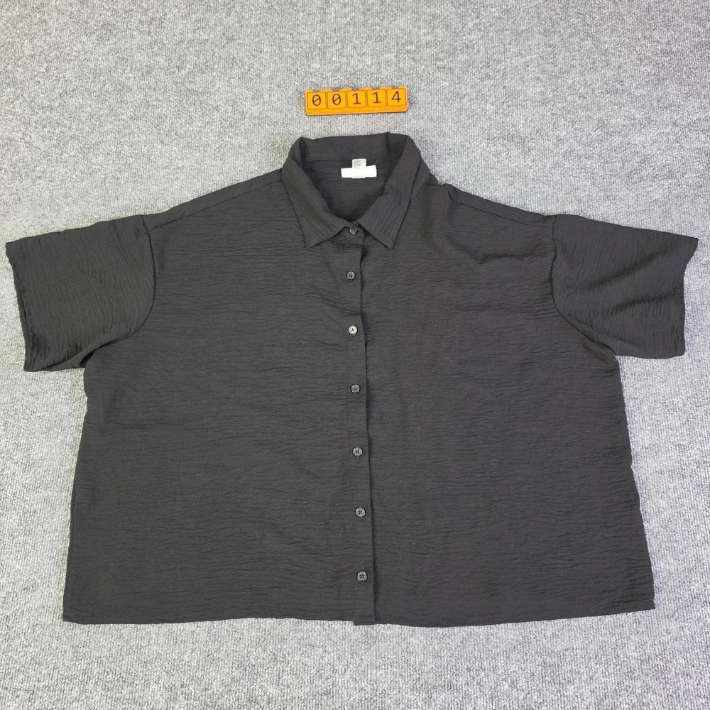Just Be Black button-up shirt with subtle textured weave  Size 3XL